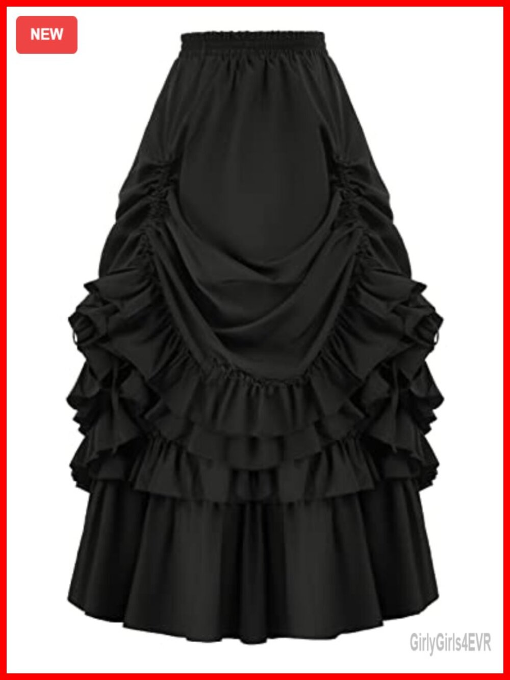 Victorian Steampunk Ruffle Full Skirt Gothic Renaissance Cosplay